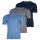 HUGO mens T-shirt, 3-pack - round neck, short sleeves, logo, cotton, uni Blue/Grey L (Large)