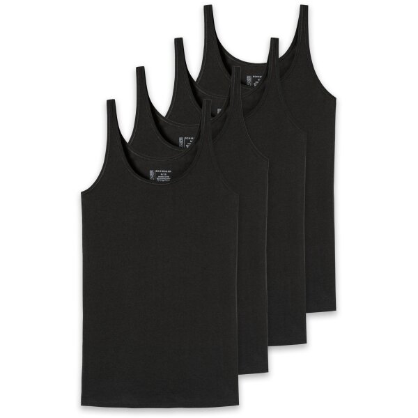 SCHIESSER Women Tank Top, Pack of 4 - Single Jersey, Series 95/5, uni Black S (Small)