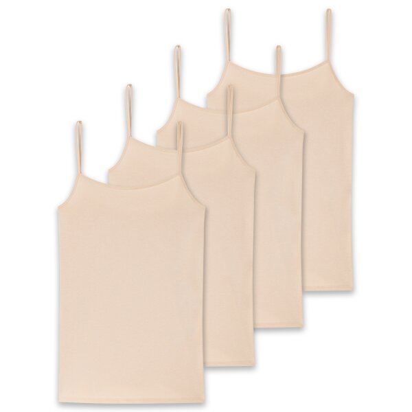 SCHIESSER Women Spaghetti Top, 4-Pack - Single Jersey, Series 95/5, uni Beige (Sand) M (Medium)