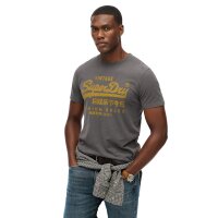Superdry Herren T-Shirt - VI Classic Tee, Logo, Rundhals, einfarbig Dunkelgrau M