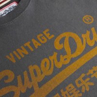 Superdry Men T-Shirt - VI Classic Tee, Logo, Round Neck, Single Colour Dark grey M (Medium)