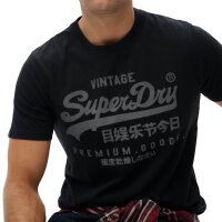 Superdry Herren T-Shirt - VI Classic Tee, Logo, Rundhals, einfarbig Dunkelblau M