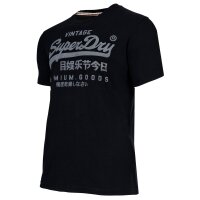 Superdry Men T-Shirt - VI Classic Tee, Logo, Round Neck, Single Colour Dark blue M (Medium)