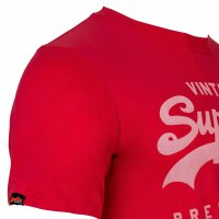 Superdry Herren T-Shirt - VI Classic Tee, Logo, Rundhals, einfarbig Rot M