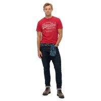 Superdry Herren T-Shirt - VI Classic Tee, Logo, Rundhals, einfarbig Rot M