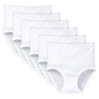 SCHIESSER ladies waist briefs pack of 6 - Original rib, Classic, Maxi briefs White 2XL (2X-Large)