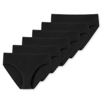 SCHIESSER Damen Slips 6er Pack - Jazz-Pants, Cotton Essentials, Basic, Stretch Schwarz 36 (Gr. Small)