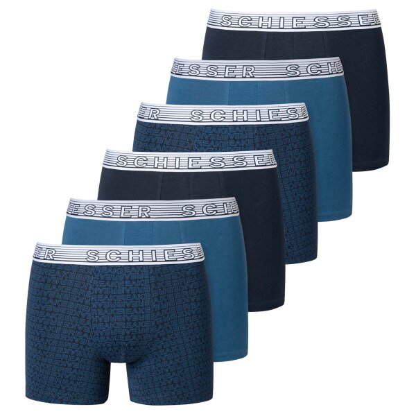 SCHIESSER Jungen Shorts 6er Pack - Serie "95/5", Unterhose, Organic Cotton Blau 140