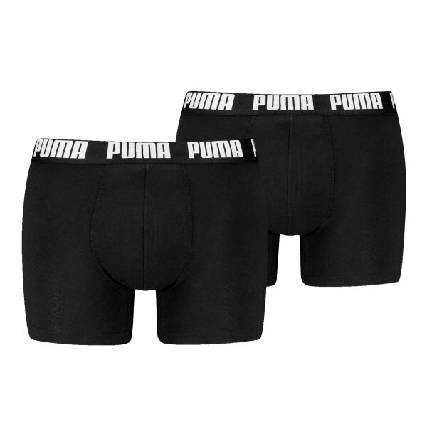PUMA Herren Boxershorts, 2er Pack - Everyday Basic Boxers 2P, Cotton Stretch, einfarbig Schwarz/Weiß M