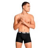 PUMA Men Boxer Trunks, 2-Pack - Everyday Basic Boxers 2P, Cotton Stretch, Solid Colour Black/White M (Medium)