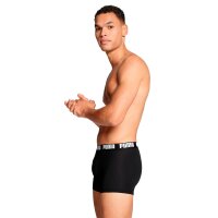 PUMA Men Boxer Trunks, 2-Pack - Everyday Basic Boxers 2P, Cotton Stretch, Solid Colour Black/White XL (X-Large)
