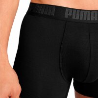 PUMA Men Boxer Trunks, 2-Pack - Everyday Basic Boxers 2P, Cotton Stretch, Solid Colour Black M (Medium)