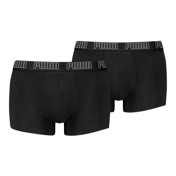 PUMA Herren Boxershorts, 2er Pack - Everyday Trunks 2P, Cotton Stretch, einfarbig Schwarz M