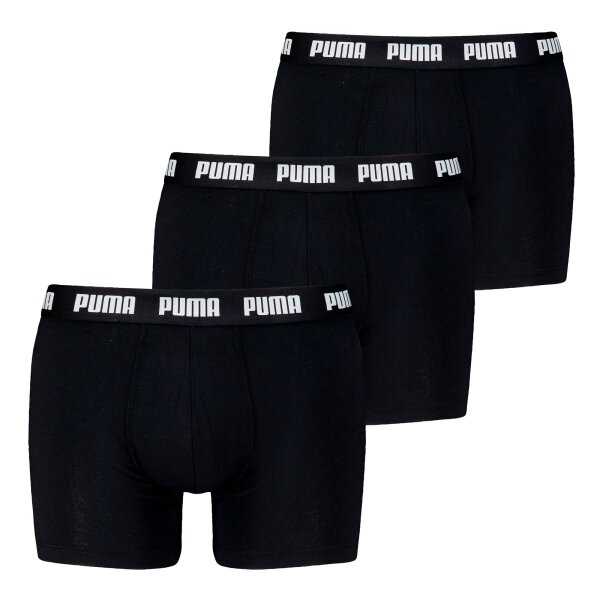 PUMA Men Boxer Shorts, 3-Pack - Everyday Boxers 3P, Cotton Stretch, Solid Colour Black/White L (Large)