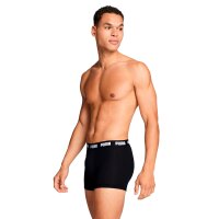 PUMA Herren Boxershorts, 3er Pack - Everyday Boxers 3P, Cotton Stretch, einfarbig Schwarz/Weiß L