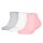 PUMA Kinder Sneakersocken, 3er Pack - Plain Sneaker 3P, Logo, einfarbig Grau/Weiß/Rosa 27-30
