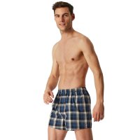 SCHIESSER Herren Web-Boxershorts, 2er Pack - Webware, Unterhose, Baumwolle Blau/Grau S