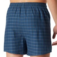 SCHIESSER mens woven boxer shorts, 2-pack - woven fabric, pants, cotton Dark blue/petrol XL (X-Large)