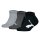 PUMA Kinder Sneakersocken, 3er Pack - BWT Sneaker 3P, Logos, einfarbig Schwarz/Grau 31-34