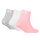 PUMA Kids Quarter Socks, 3-Pack - Plain Quarter 3P, Logos, single colour Grey/White/Light pink 27-30