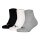 PUMA Kids Quarter Socks, 3-Pack - Plain Quarter 3P, Logos, single colour Black/White/Grey 35-38