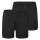 SCHIESSER mens jersey boxer shorts, 2-pack - 2-pack boxer shorts, cotton, solid colour Black M (Medium)