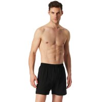 SCHIESSER Herren Jersey-Boxershorts, 2er Pack - 2Pack Boxershorts, Baumwolle, einfarbig Schwarz L