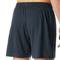 SCHIESSER mens jersey boxer shorts, 2-pack - 2-pack boxer shorts, cotton, solid colour Black/Dark Blue S (Small)
