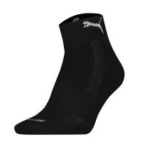 PUMA Unisex Quartersocken, 3er Pack - Cushioned Quarter 3P, Logo, einfarbig Schwarz 35-38