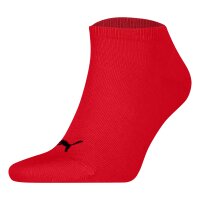 PUMA Unisex Sneakersocken, 3er Pack - Sneaker Plain 3P, Logo, einfarbig Schwarz/Grau/Rot 35-38