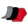 PUMA Unisex Sneaker Socks, 3-Pack - Sneaker Plain 3P, Logo, single-coloured Black/Grey/Red 35-38 (2.5-5 UK)