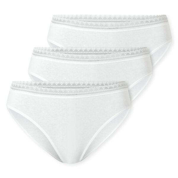 SCHIESSER Damen Rio-Slips, 3er Pack - 3Pack Rio Slip, Stretch Cotton, uni Weiß 4XL