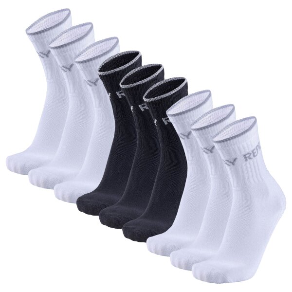 REPLAY Unisex Socken, 9er Pack - Tennissocken, Kurzsocken, Logo 2xWeiß/Schwarz 35-38