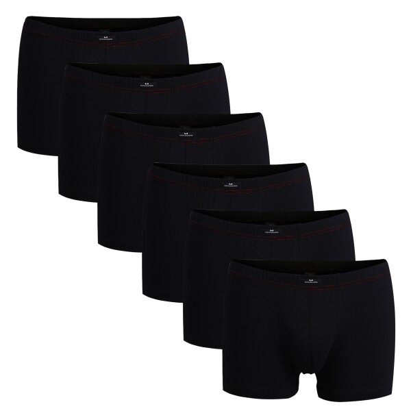 Götzburg Herren Pants 6er Pack - Single Jersey, Unterwäsche Set, Cotton Stretch Schwarz XL