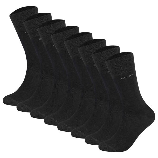 Camano unisex socks - Soft Socks, single-coloured, pack of 8 Black 39-42 (UK 6-8)