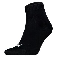 PUMA Unisex Quarter socks, 3-pack - Quarter Plain 3P, logo, solid colour Black 35-38 (2.5-5 UK)