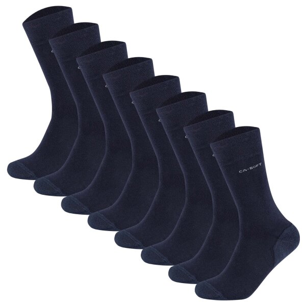 Camano Unisex Socken - Walk Socks, einfarbig, 8er Pack Marine 35-38