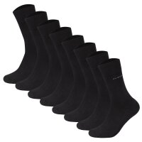 Camano Unisex Socken - Walk Socks, einfarbig, 8er Pack Schwarz 43-46