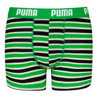 PUMA Boys Boxer Shorts, 6 Pack - Everyday Striped Boxers ECOM 6P, Cotton Stretch, Stripes Black/Blue/Green 122-128