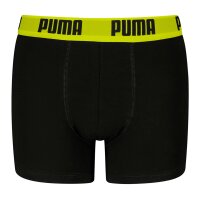 PUMA Jungen Boxer Shorts, 4er Pack - Everyday Basic Boxers ECOM 4P, Baumwollmischung, Logo Schwarz/Grün 122-128