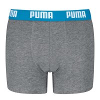 PUMA Jungen Boxer Shorts, 4er Pack - Everyday Basic Boxers ECOM 4P, Baumwollmischung, Logo Blau/Grau 122-128