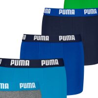 PUMA Boys Boxer Shorts, 6 Pack - Everyday Basic Boxers ECOM 6P, Cotton Stretch Blue/Grey/Green 122-128