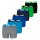 PUMA Boys Boxer Shorts, 6 Pack - Everyday Basic Boxers ECOM 6P, Cotton Stretch Blue/Grey/Green 134-140