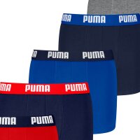 PUMA Boys Boxer Shorts, 6 Pack - Everyday Basic Boxers ECOM 6P, Cotton Stretch Red/Blue/Grey 170-176