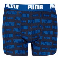 PUMA Boys Boxer Shorts, Pack of 6 - Everyday Logo Print Boxers ECOM 6P, Cotton Stretch Black/Blue/Red 122-128