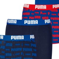 PUMA Boys Boxer Shorts, Pack of 6 - Everyday Logo Print Boxers ECOM 6P, Cotton Stretch Black/Blue/Red 122-128