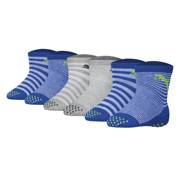 PUMA Baby Unisex Socken, 6er Pack - ABS SOCKS ECOM 6P Grau/Blau 19-22