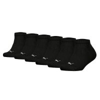 PUMA Kinder Sneakersocken 6er Pack - Plain Sneaker ECOM 6P, Logo, einfarbig Schwarz 23-26