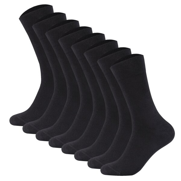 Camano Herren Socken, 8er Pack - Organic Cotton, einfarbig Schwarz 39-42