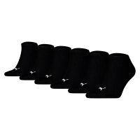 PUMA unisex sneaker socks, pack of 6 - Sneaker Plain ECOM 6P, logo, single-coloured Black 35-38 (UK 2.5-5)
